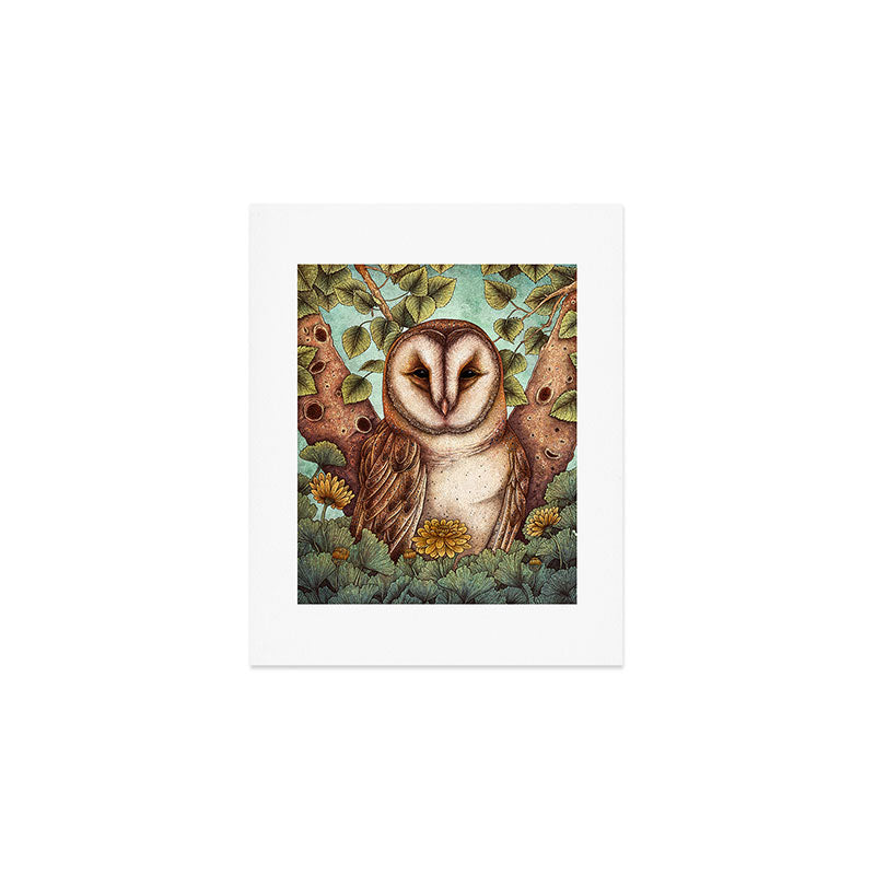 Spring Barn Owl Art Print Gallery Image 1