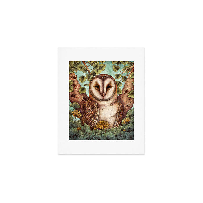 Spring Barn Owl Art Print Gallery Image 1
