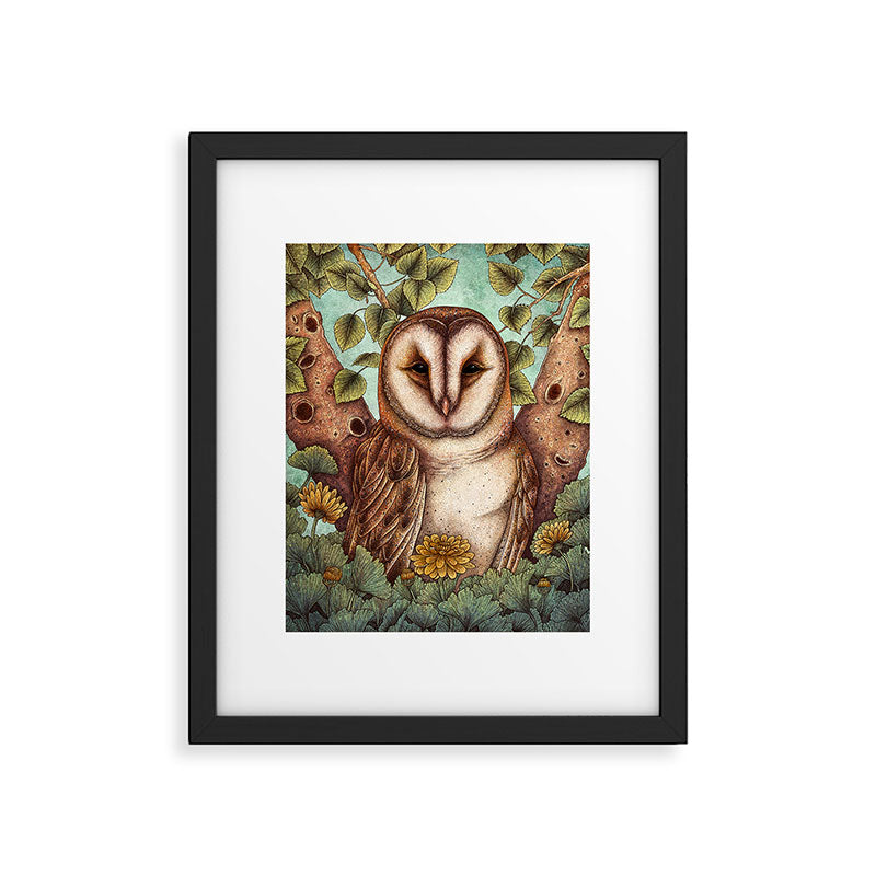 Spring Barn Owl Framed Art Print Gallery Image 5