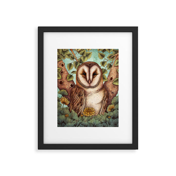 Spring Barn Owl Framed Art Print Gallery Image 1
