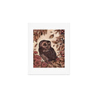 Tawny Owl Pink Art Print Gallery Image 1