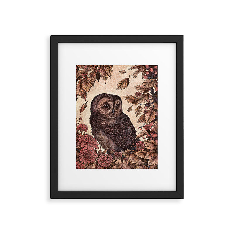 Tawny Owl Pink Framed Art Print Gallery Image 5