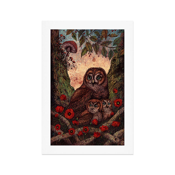 Tawny Owlets Art Print Gallery Image 1