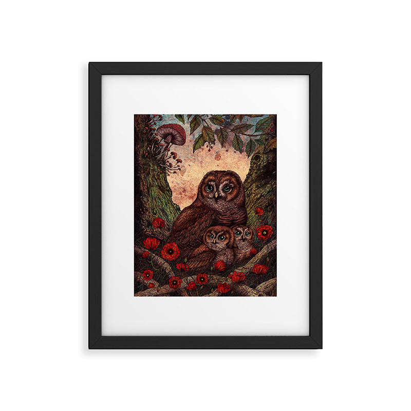 Tawny Owlets Framed Art Print Gallery Image 5