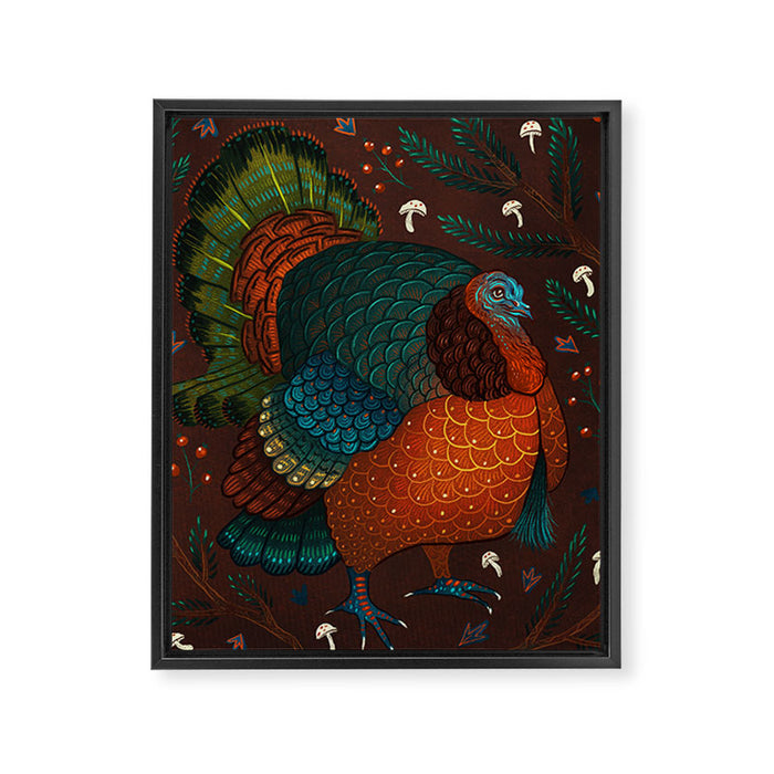 Thanksgiving Pine Turkey Framed Canvas Print Gallery Image 1