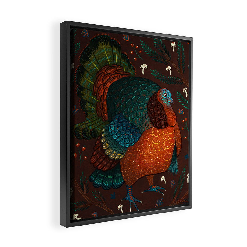 Thanksgiving Pine Turkey Framed Canvas Print Gallery Image 2