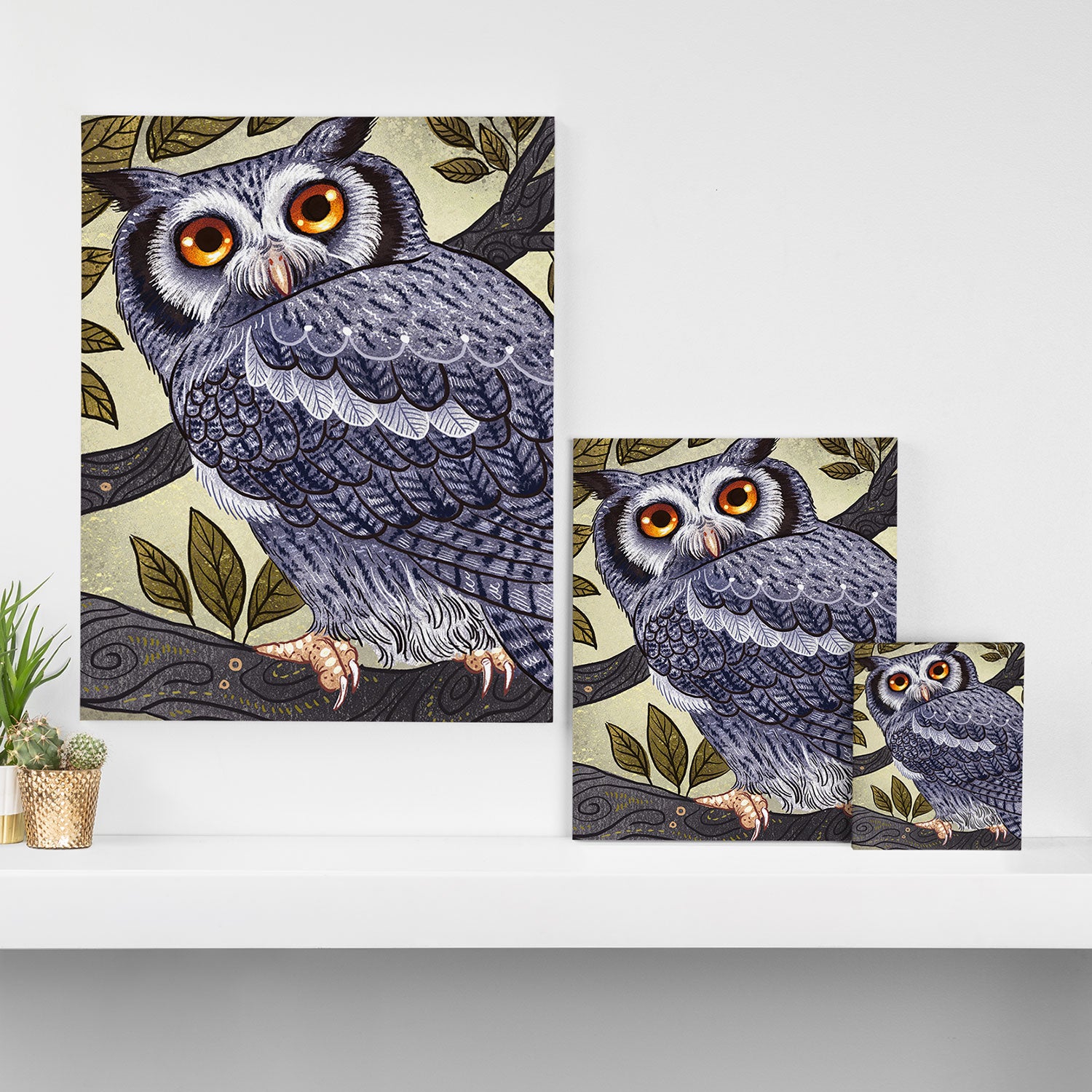 White Faced Owl Canvas Print Gallery Image 3