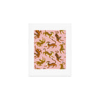Bengal tigers and leopards on pink background Art Print Gallery Image 1