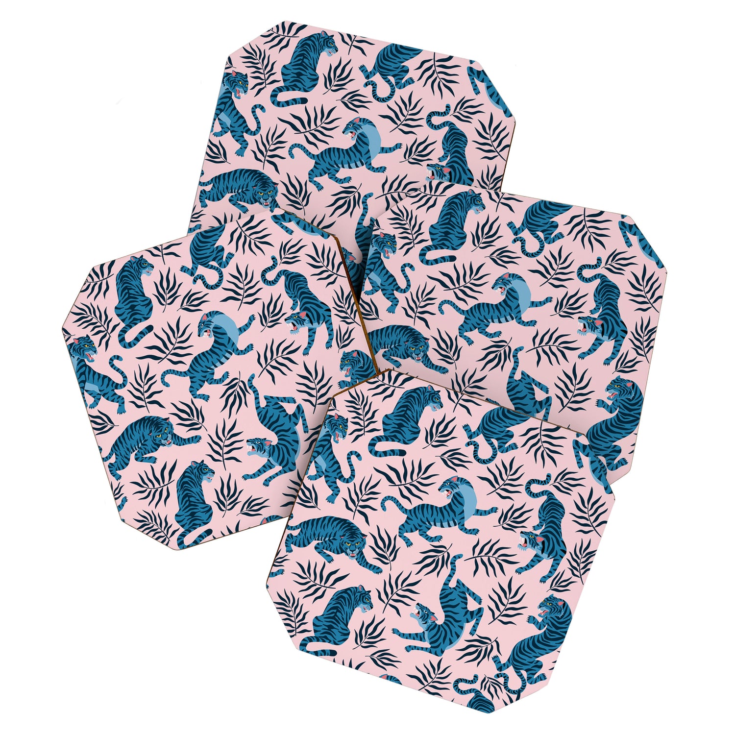 Blue asian tigers Coaster Gallery Image 1
