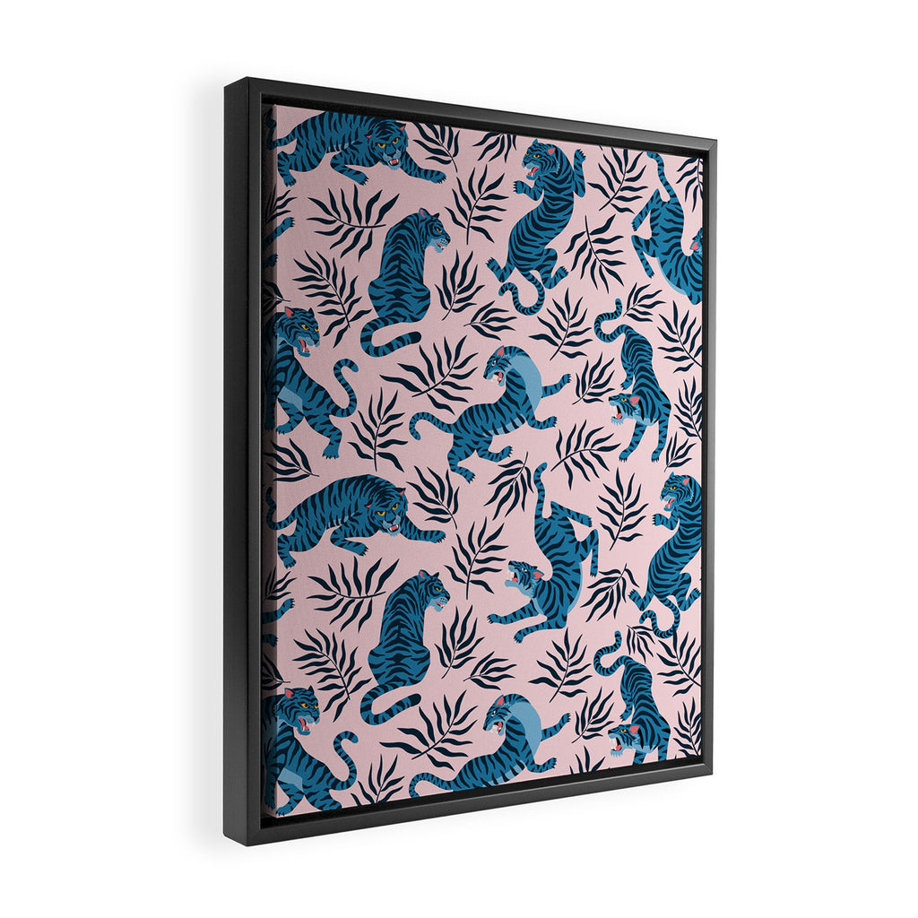 Blue asian tigers Framed Canvas Print Gallery Image 2