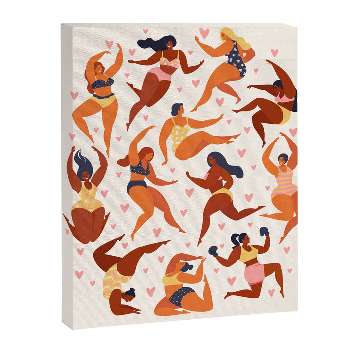 Body Positive. Women in summer swimsuits Canvas Print Gallery Image 1