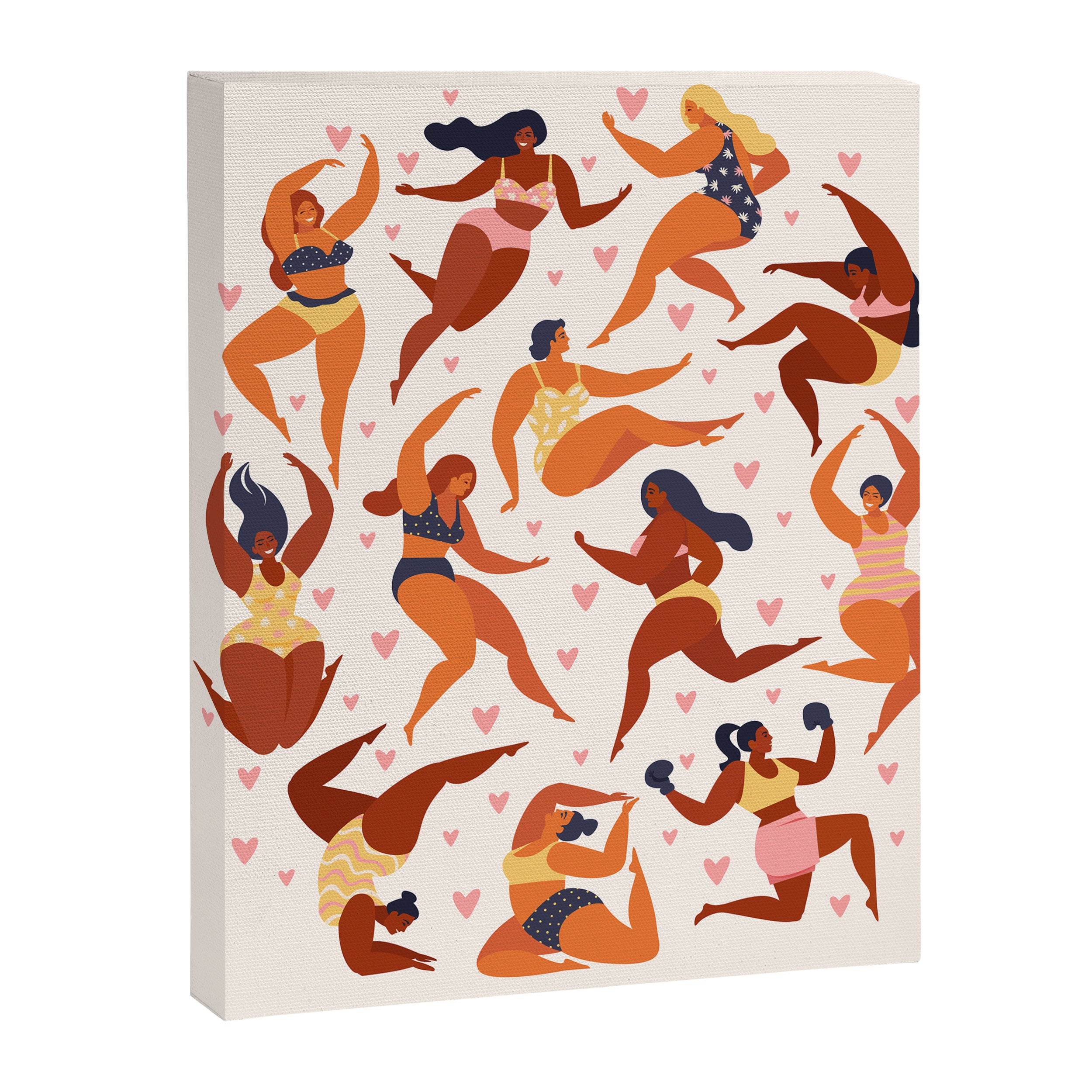 Body Positive. Women in summer swimsuits Canvas Print Gallery Image 8