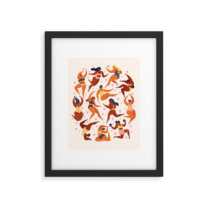Body Positive. Women in summer swimsuits Framed Art Print Gallery Image 1