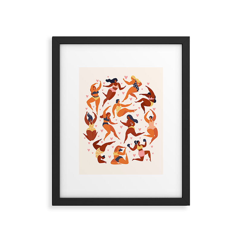 Body Positive. Women in summer swimsuits Framed Art Print Gallery Image 6