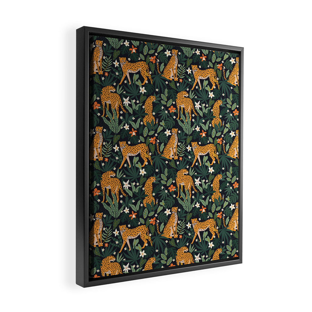 Cheetahs in the tropical Framed Canvas Print Gallery Image 2