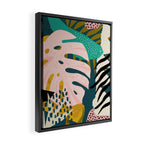 Collage contemporary tribal floral hawaiian pattern. Framed Canvas Print Gallery Image 2