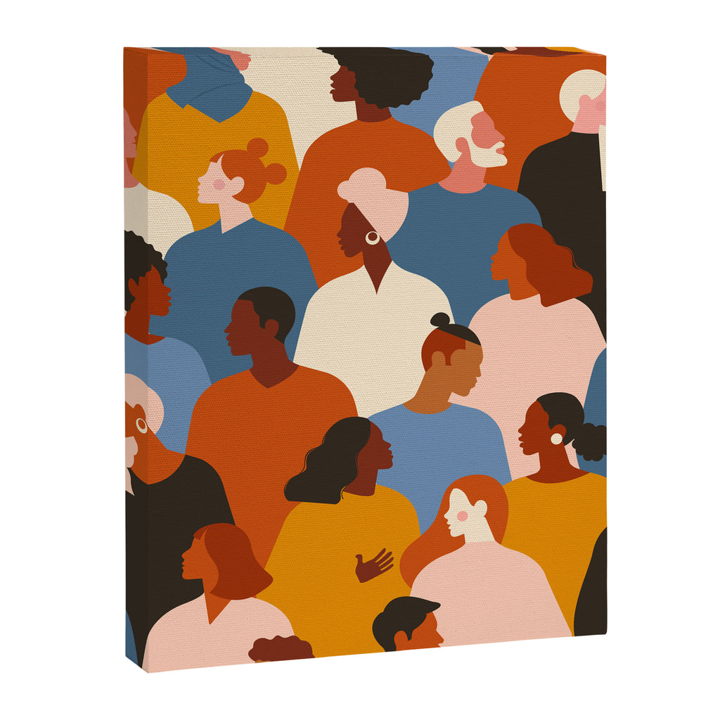 Diverse group of stylish people standing together. Canvas Print Gallery Image 8
