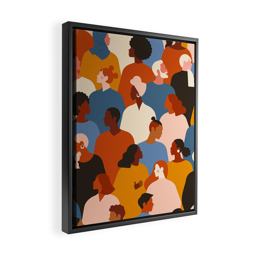 Diverse group of stylish people standing together. Framed Canvas Print Gallery Image 2
