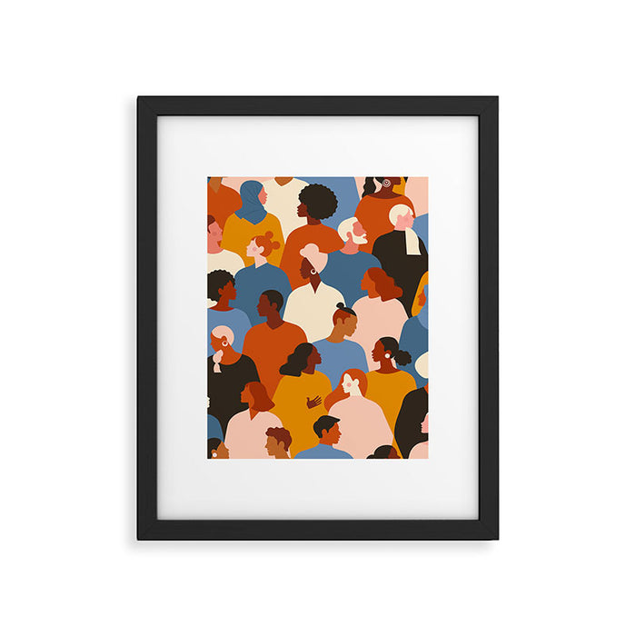 Diverse group of stylish people standing together. Framed Art Print Gallery Image 1