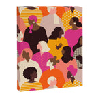 Female diverse faces pink Canvas Print Gallery Image 8