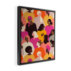 Female diverse faces pink Framed Canvas Print Gallery Image 2