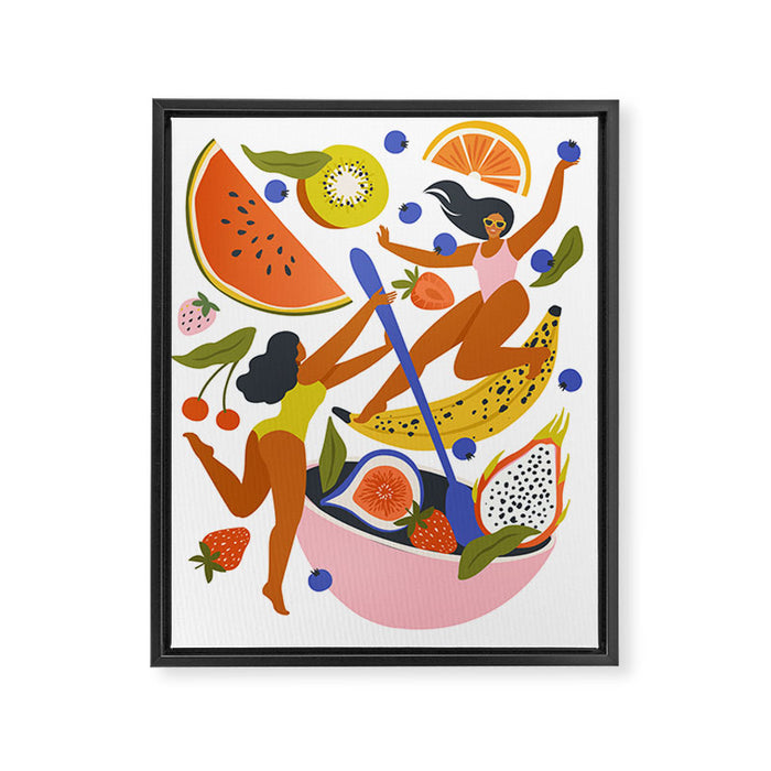 Fruit salad party Framed Canvas Print Gallery Image 1