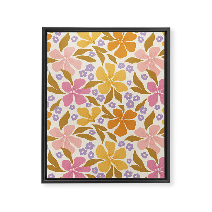 Groovy flowers Framed Canvas Print Gallery Image 1