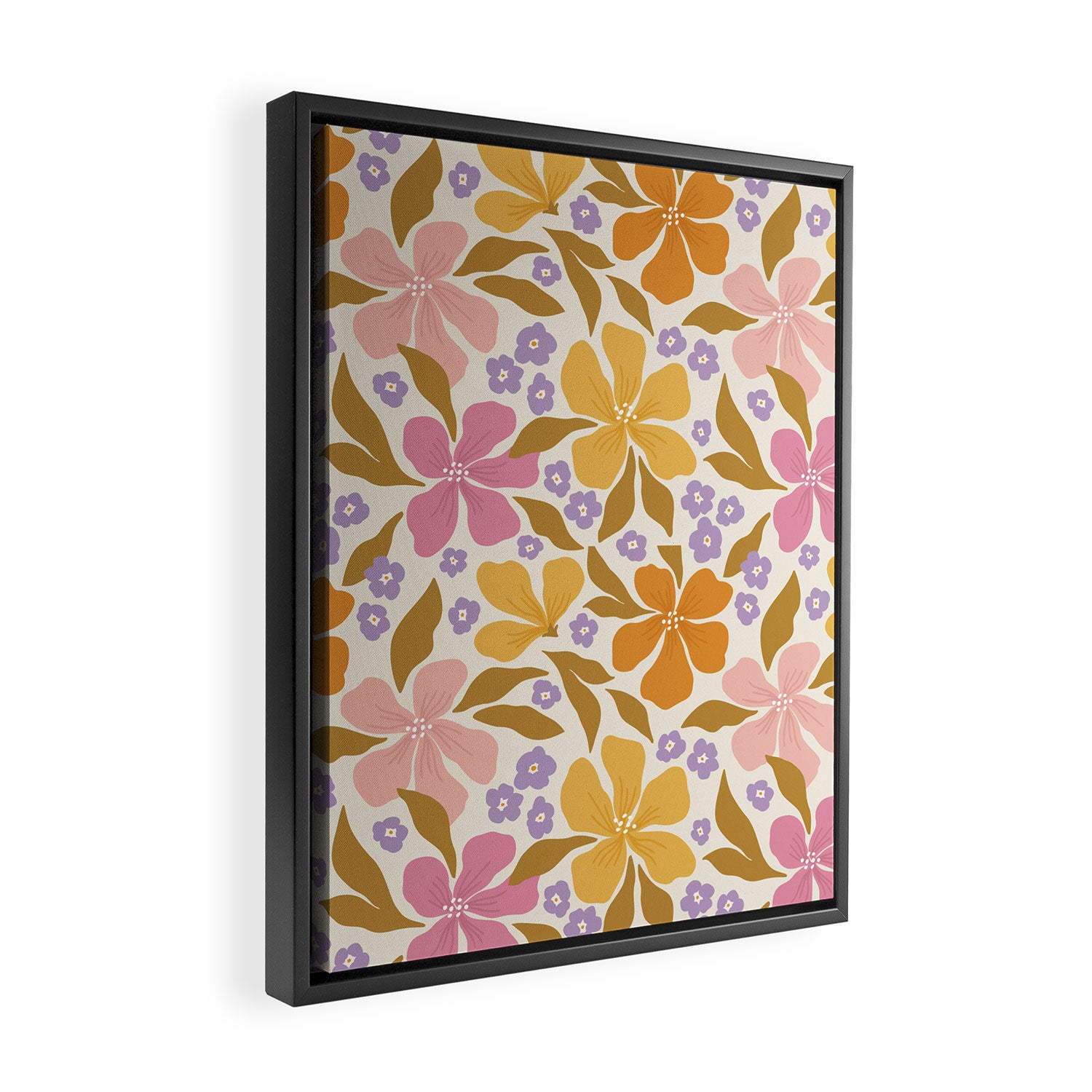 Groovy flowers Framed Canvas Print Gallery Image 2