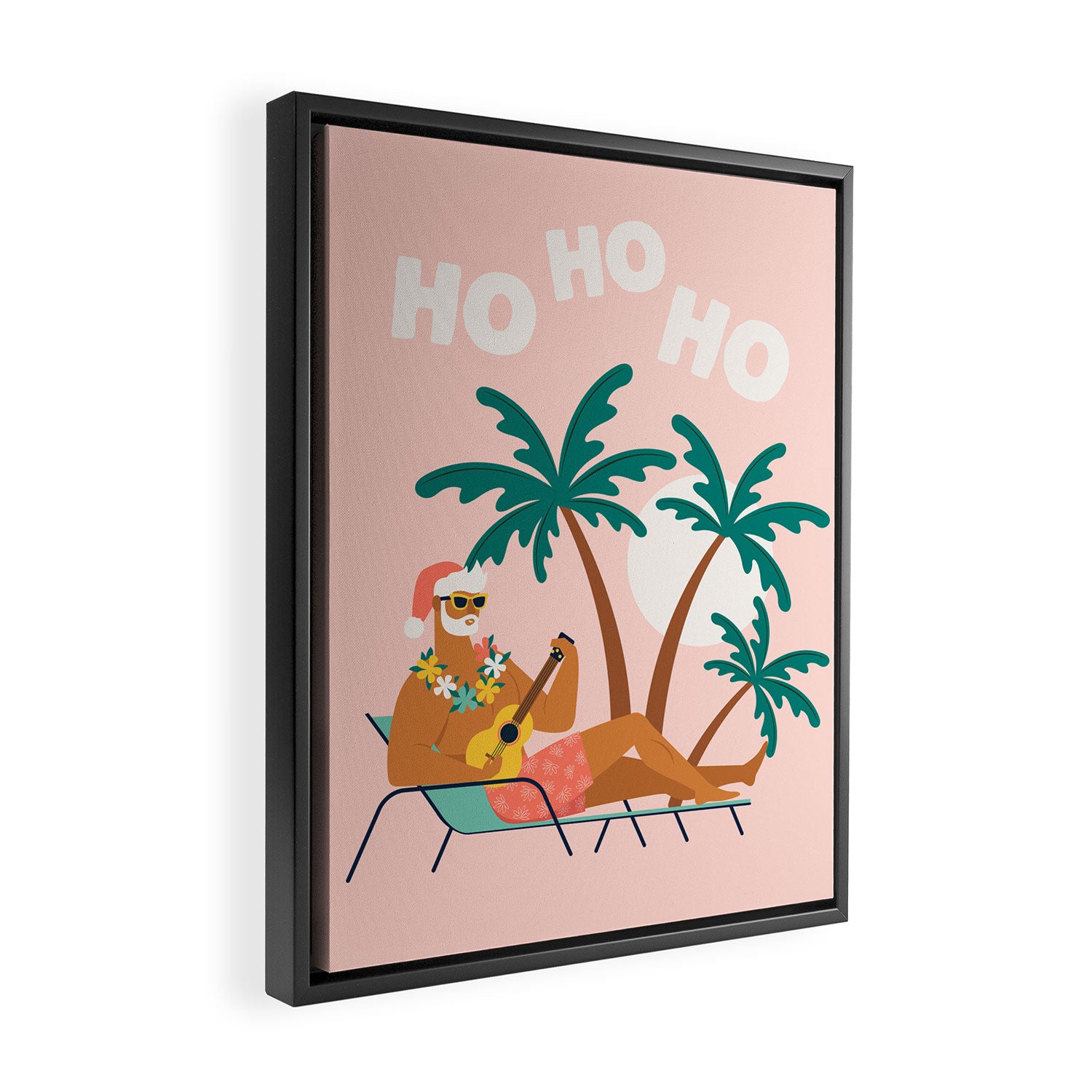 Hot Santa on vacation Framed Canvas Print Gallery Image 2