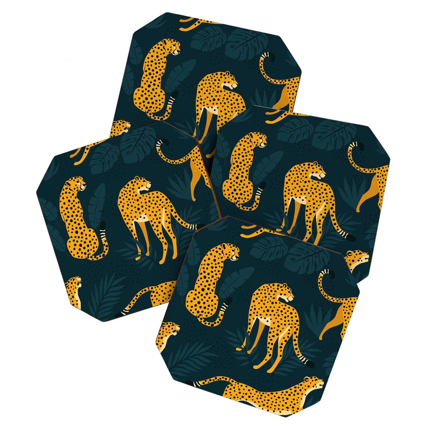 Leopard pattern Black Coaster Gallery Image 1