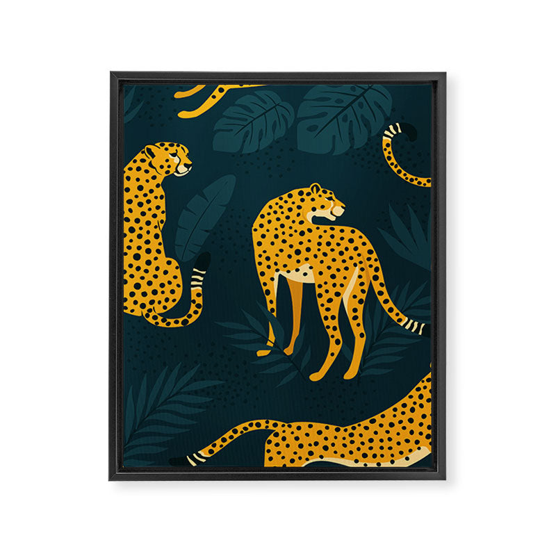 Leopard pattern Black Framed Canvas Print Gallery Image 6