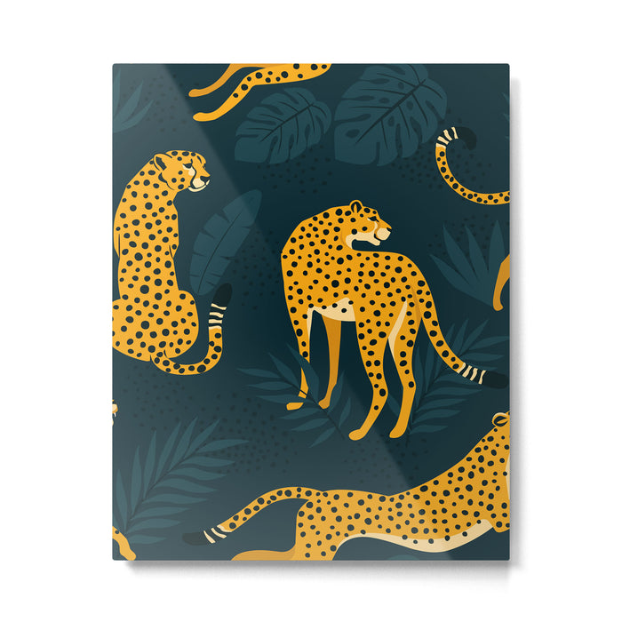 Leopard pattern Black Metal Print Gallery Image 1