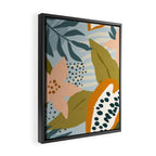 Modern exotic jungle cocoa beans, flowers and plants illustration Framed Canvas Print Gallery Image 2
