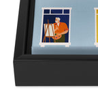 People on balconies Framed Canvas Print Gallery Image 3
