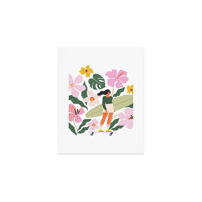 Surfing in garden Art Print Gallery Image 1