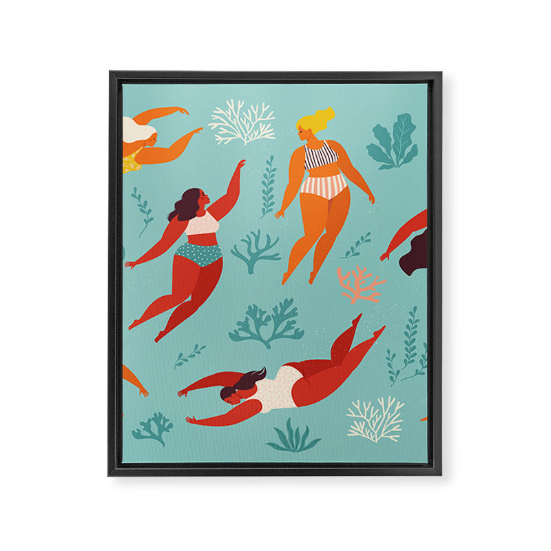 Swimming girl Framed Canvas Print Gallery Image 8