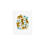Tigers and tropical leaves. Art Print Gallery Image 1