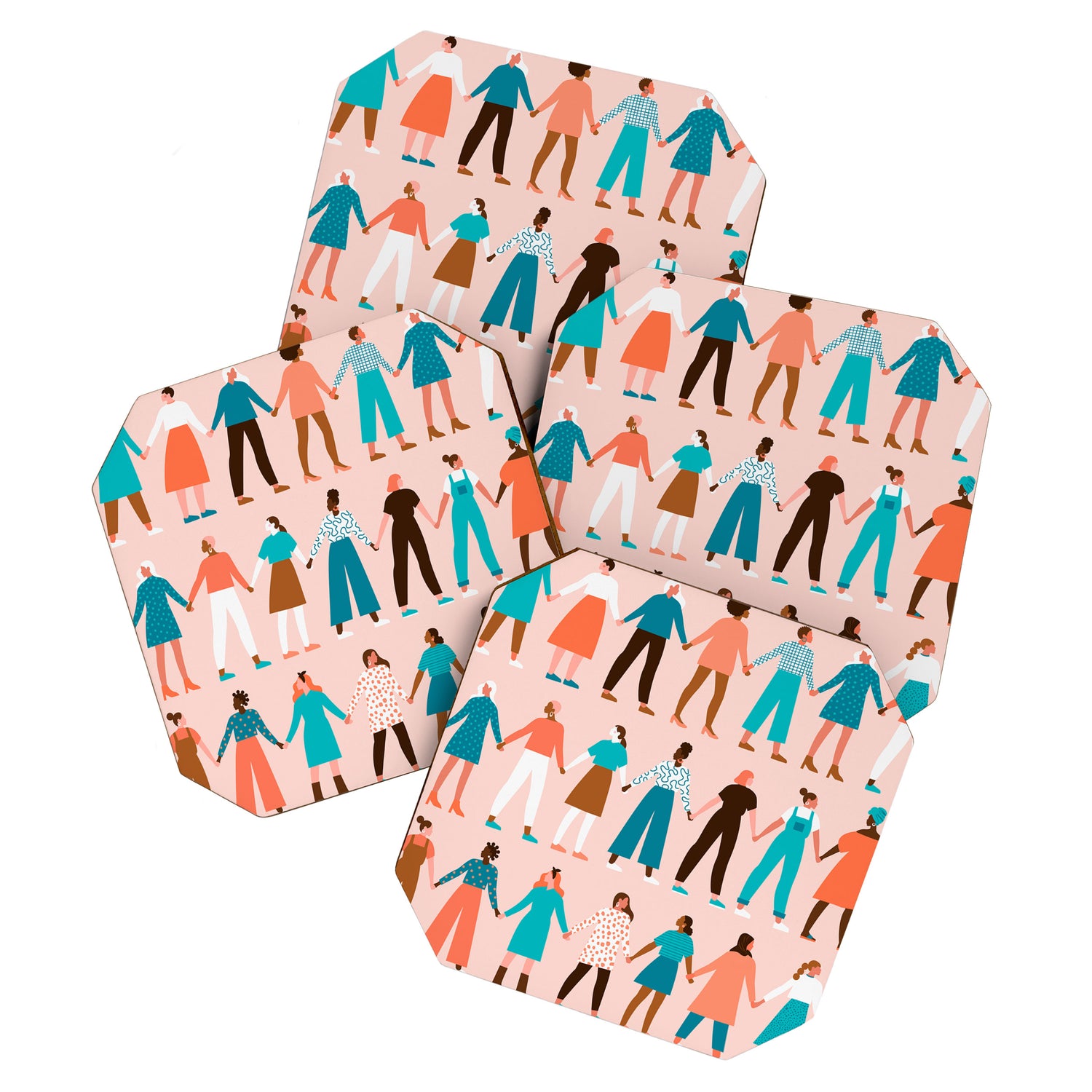 Women empower women feminist illustration collection. International womens day 8 of march graphic Coaster Gallery Image 1