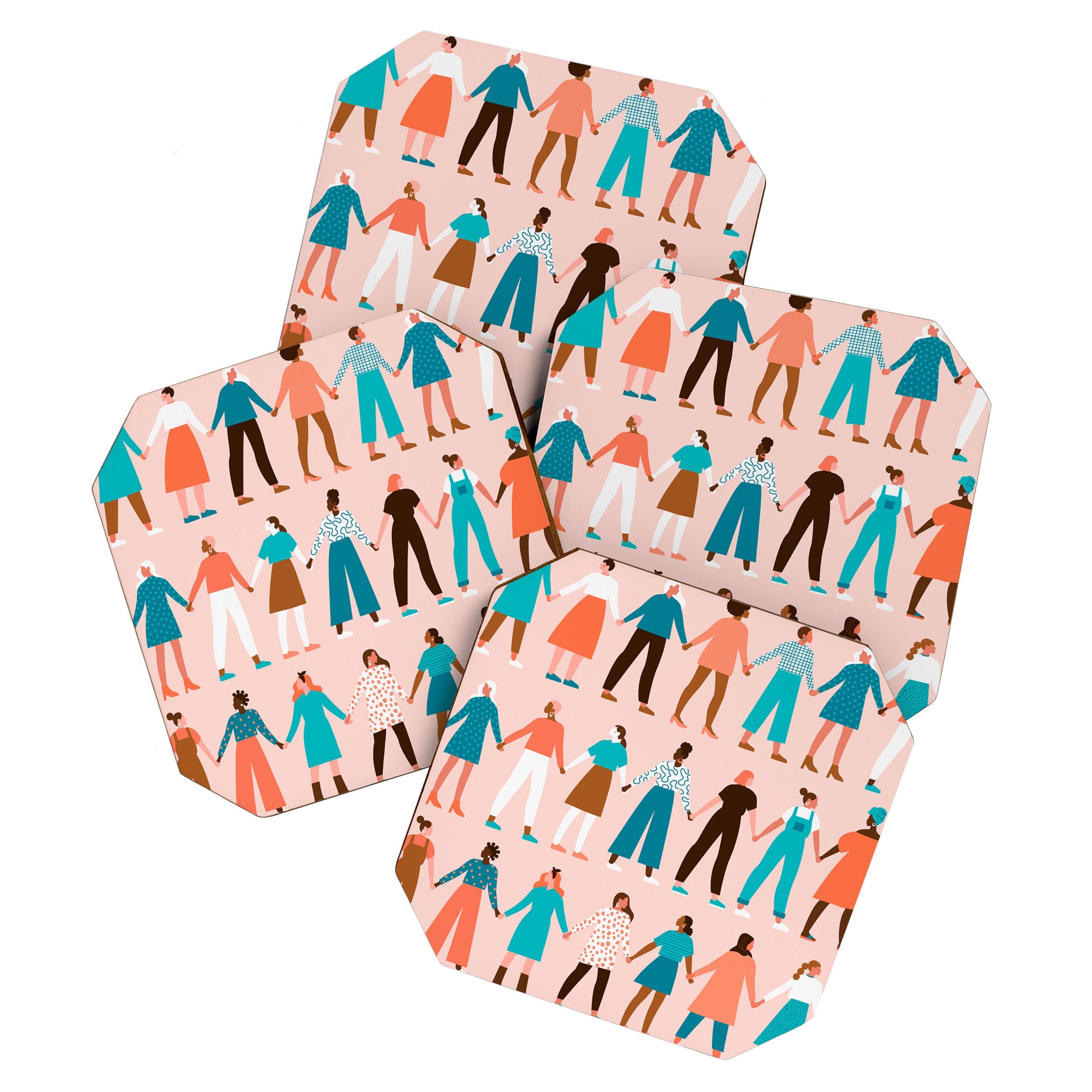 Women empower women feminist illustration collection. International womens day 8 of march graphic Coaster Gallery Image 1