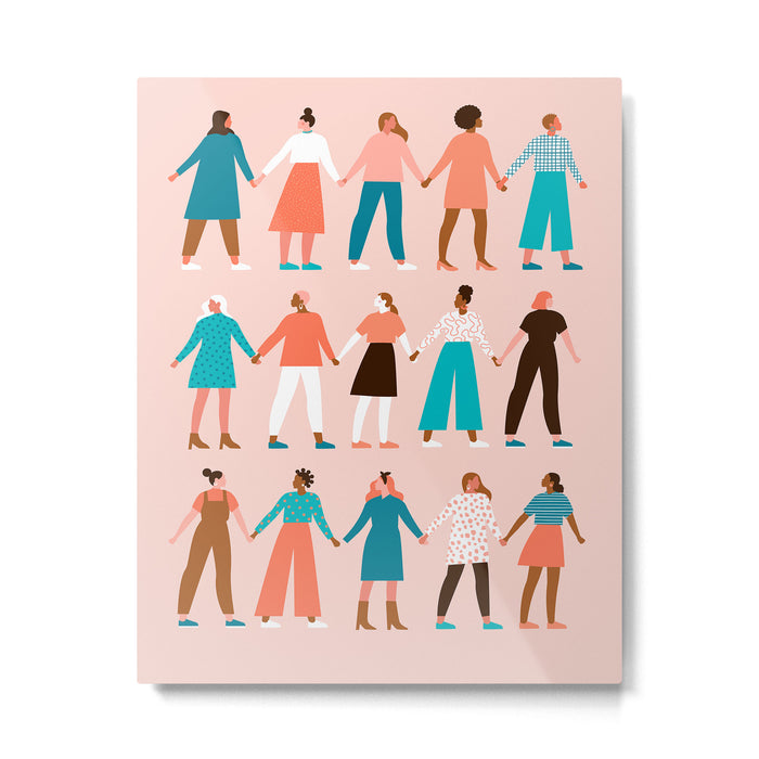 Women empower women feminist illustration collection. International womens day 8 of march graphic Metal Print Gallery Image 1