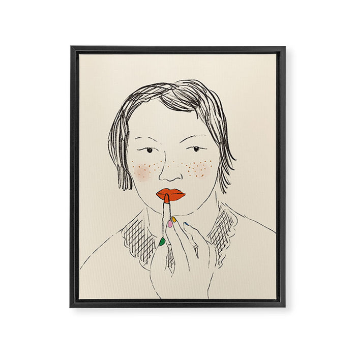 A Bold Lip Framed Canvas Print Gallery Image 1