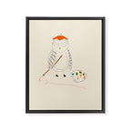 Artist Owl Framed Canvas Print Gallery Image 6
