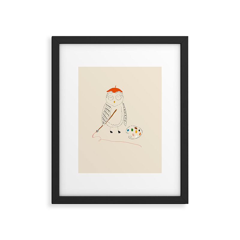 Artist Owl Framed Art Print Gallery Image 5