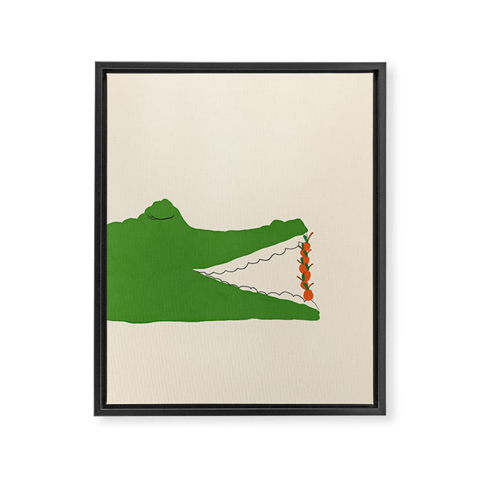 Cherry Crocodile Framed Canvas Print Gallery Image 1