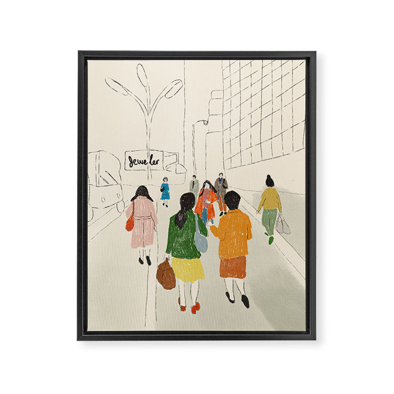 City Crowds Framed Canvas Print Gallery Image 6