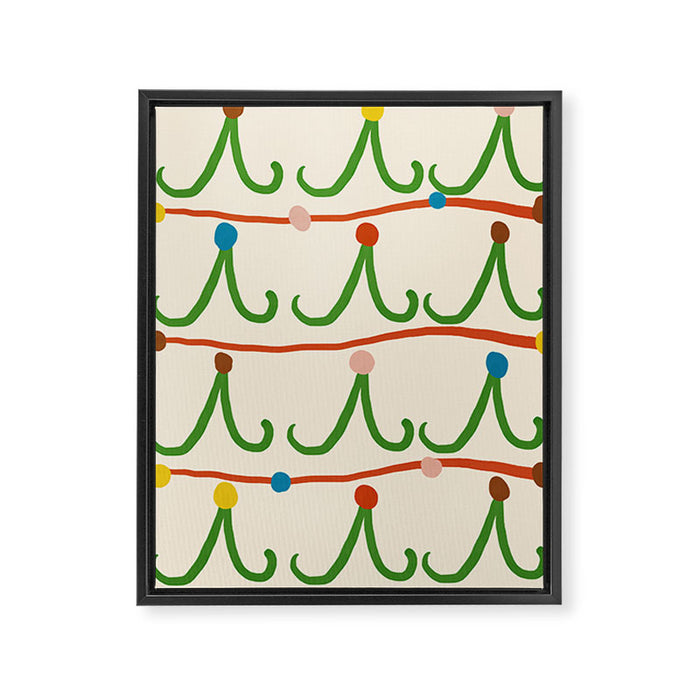 Colorful Dots Framed Canvas Print Gallery Image 1