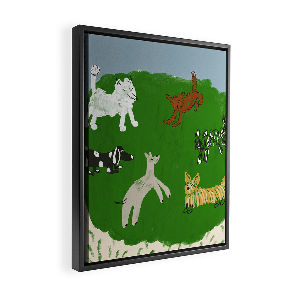 Dog Park Framed Canvas Print Gallery Image 2