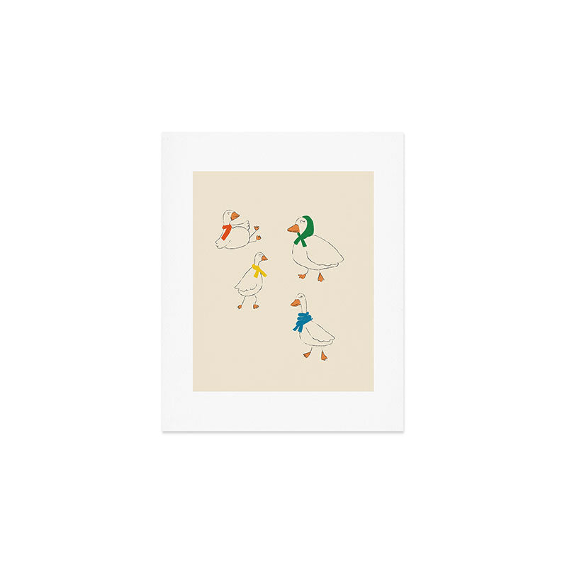 Ducks & Scarves Art Print Gallery Image 1