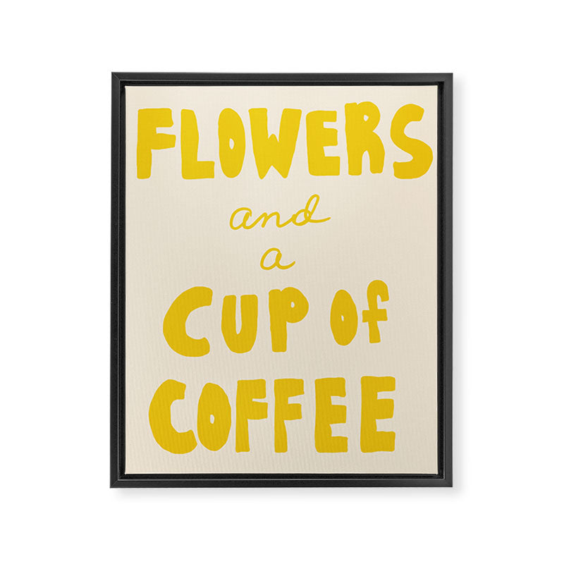 Flowers & Coffee Framed Canvas Print Gallery Image 6