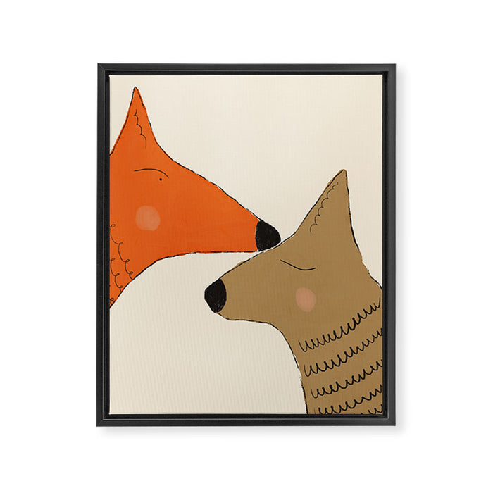 Foxes Framed Canvas Print Gallery Image 1